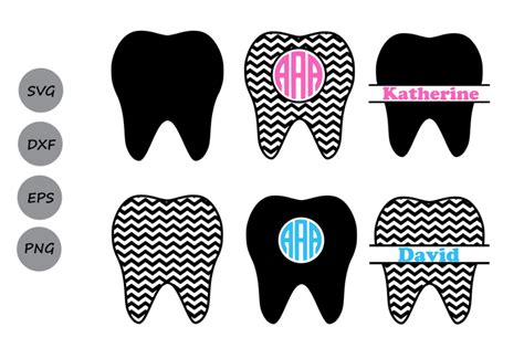 Download Free Tooth Monogram SVG, PNG, DXF Digital Files Include Cut Images